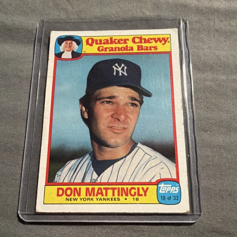 Topps 1986 Quaker Chewy Don Mattingly #18 Yankees 1st Annual Collectors' Edition